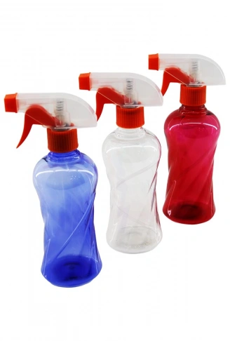 350ML RENKLİ ŞEFFAF UZUN - PLASTİK - BURGULU BOŞ SPREY PÜSKÜRTÜCÜ ŞİŞE (4940)