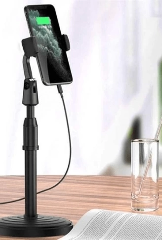 360 Derece Döndürülebilir Masaüstü Teleskopik Telefon Standı Çok Fonksiyonlu Telefon Tutucu