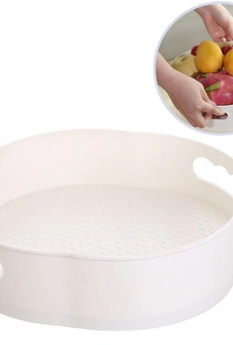 360 Derece Dönebilen Mekanizmalı Yuvarlak Tepsi Formlu Sunum ve Servis Organizer Tablası (4940)