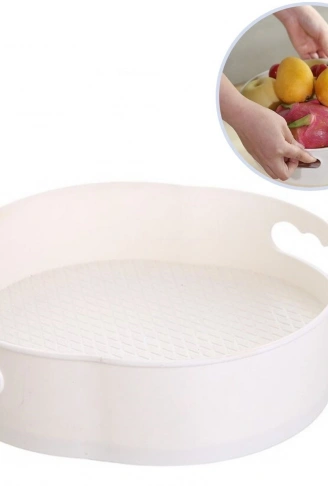 360 Derece Dönebilen Mekanizmalı Yuvarlak Tepsi Formlu Sunum ve Servis Organizer Tablası (4940)