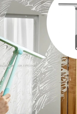 360 Derece Döner Başlıklı Cam Sil Çok Amaçlı Pratik Cam Ayna Fayans Silme Aparatı (4940)