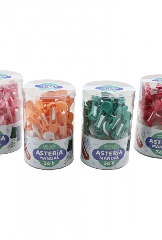 36PCS YAYSIZ PLASTİK RENKLİ MANDAL KUTULU (4940)