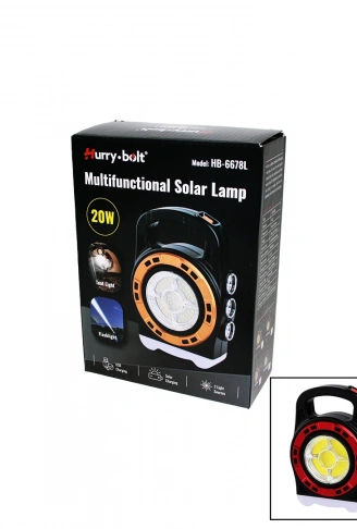 3IN1 20W SOLAR - USB ŞARJLI EL FENERİ - POWERBANK EL ÇANTASI MODELİ (4940)