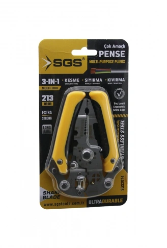 3İN1 ÇOK AMAÇLI ELEKTRİKÇİ PENSE KESME - SIYIRMA - KIVIRMA 213MM (4940)