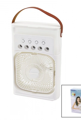 3İN1 HAVA NEMLENDİRME - FAN - GECE LAMBASI MASA ÜSTÜ BUZLU VANTİLATÖR 360 DERECE USB ŞARJ 3KADEME HIZ (4940)