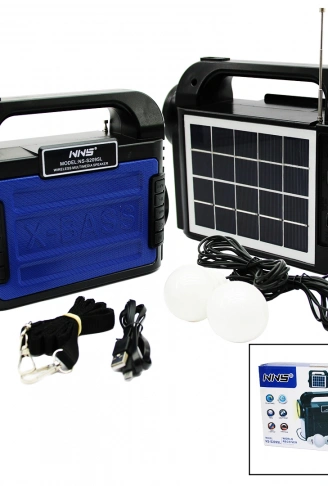 3IN1 - SOLAR 2İN1 EL FENERİ  - RADYO - MP3 BLUETOOTH - USB/ TF PORT - 2 PARÇA  AMPUL KABLOLU - POWERBANK (4940)