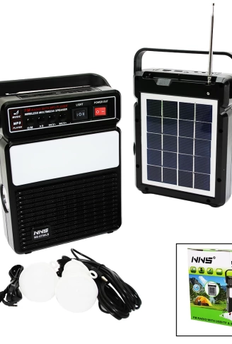 3IN1 - SOLAR2İN1 DİK MODEL EL FENERİ - RADYO - MP3BLUETOOTH - USB/ TF PORT - 2 PARÇA  AMPUL KABLOLU - POWERBANK (4940)