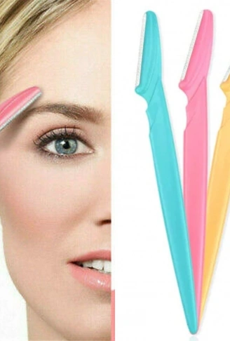 3’lü Kadın Kaş Usturası Seti – Hassas Ciltler İçin Güvenli Yüz Tüy Temizleme Bıçağı (4940)