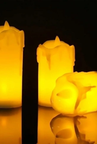 3’lü Pilli Dekoratif LED Mum Işıkları – Gerçek Alev Efektli (4940)