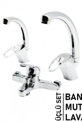 3LÜ SET   BANYO - EVYE MUTFAK - LAVABO   AÇ KAPA  MİX BATARYA MUSLUK (4940)
