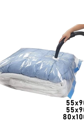 3LÜ SET  VAKUMLU  POŞET  HURÇ 2 ADET XL= 55X90CM + 1ADET XXL= 80X100CM  %75 YER TASARRUFU (4940)
