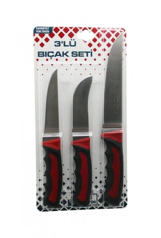 3PCS KURBAN BIÇAK SETİ R-032K--R-320Y--R-0403 KEMİK SIYIRMA - DERİ SOYMA=YÜZME - KURBAN BIÇAK (4940)