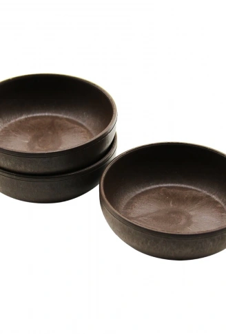 3PCS  NATUREL PLASTİK ÇEREZLİK  ÇAP: 10CM - DERİNLİK: 3CM (4940)