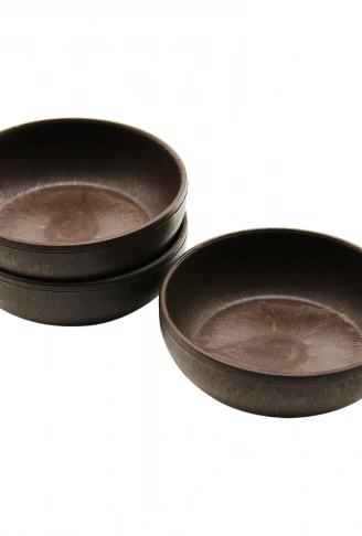 3PCS  NATUREL PLASTİK ÇEREZLİK  ÇAP: 10CM - DERİNLİK: 3CM (4940)