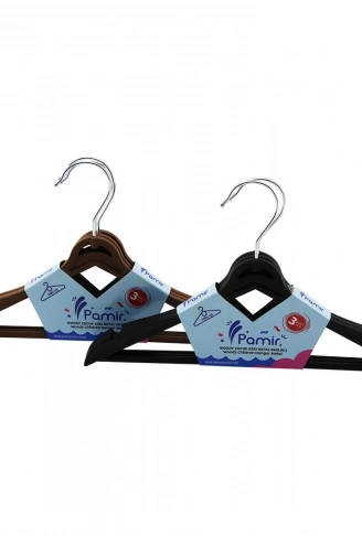 3PCS  PLASTİK ÇOCUK ELBİSE ASKISI  METAL BAŞLIKLI (4940)