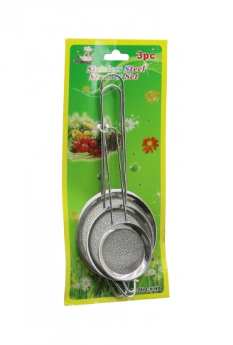3PCS SET  MİNİ= 5-7-8CM TEL SÜZGEÇ METAL ÇERÇECE METAL SAP=8.5-10.5-10.5CM (4940)