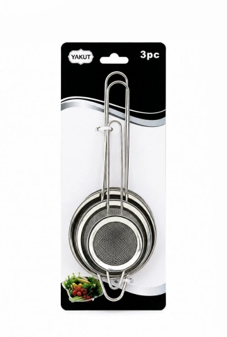 3PCS SET MİNİ= 5-7-8CM TEL SÜZGEÇ METAL ÇERÇECE METAL SAP=8.5-10.5-10.5CM (4940)