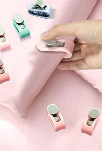 4 Adet İğnesiz Yorgan Çarşaf Ve Perde Tutucu Sabitleyici Kaydırmaz Örtü Düzenleyici Klips (4940)