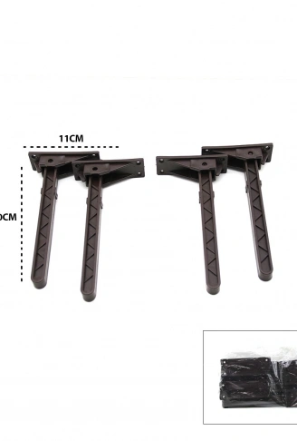 4 ADET KAHVERENGİ SOFRA AYAK KOMPLE PLASTİK 20CM AÇ KAPA (4940)