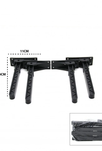 4 ADET SİYAH SOFRA AYAK KOMPLE PLASTİK 20CM AÇ KAPA (4940)