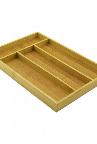 4 BÖLMELİ  AHŞAP BAMBU KAŞIKLIK  22.5 X 33.5CM (4940)