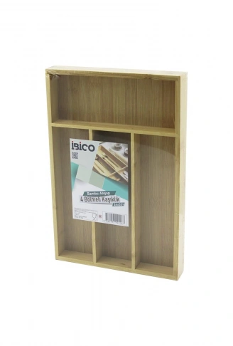 4 BÖLMELİ AHŞAP BAMBU KAŞIKLIK  24X33CM (4940)