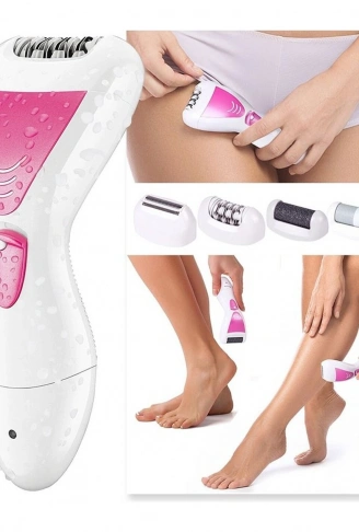4 İn 1 Su Geçirmez Epilasyon Aleti Epilatör Cihazı Tüy Alma Makinesi Topuk Törpüsü (4940)