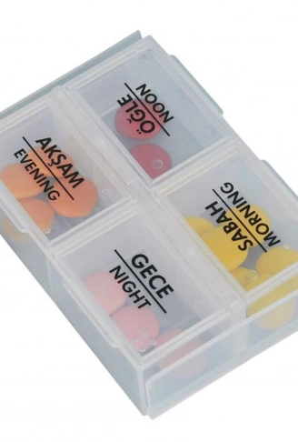 4 Öğün Günlük Hap İlaç Saklama Taşıma Kutusu İlaç Hatırlatıcı (4940)