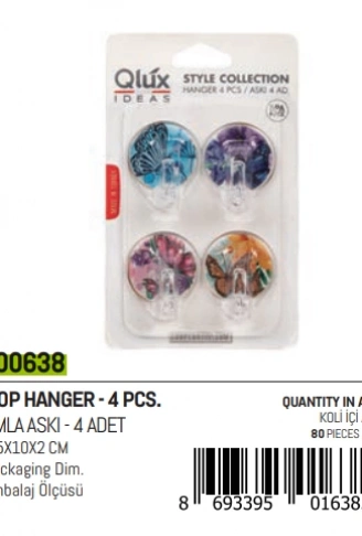 4 PARÇA  DAMLA KÜÇÜK YAPIŞKAN ASKI (4940)