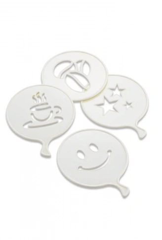 4 PCS SÜSLEME ŞABLONU PLASTİK KAHVE FİNCAN - YILDIZ - GÜLEN YÜZ - PALYAÇO (4940)
