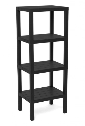 4 RAFLI - SİYAH MODÜLER ÜNİTE PLASTİK 38x29x100 cm (4940)