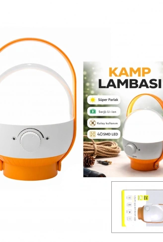 40 LED KAMP LAMBASI - FENER USB ŞARJLI AYARLANABİLİR IŞIK 6.4W - 2400mAh ST-5660 (4940)