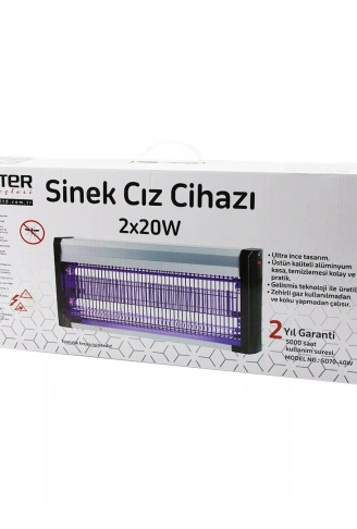 40W LÜX KASA - BEYAZ KUTU 2X20W SİNEK ÖLDÜRÜCÜ CIZ MAKİNE SD-70 (4940)
