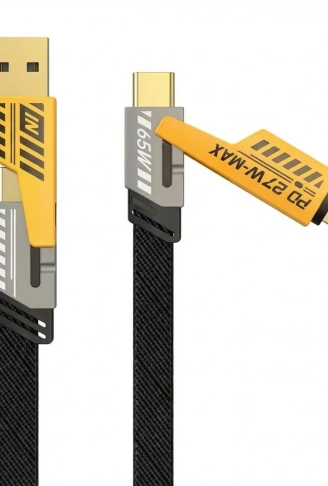 4in1 65W Hızlı Şarj Kablosu – Type-C to USB-A + Type-C to Lightning, 27W PD Destekli Çoklu Şarj Kablo (4940)