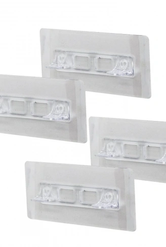 4PCS  RAF AYAK APARATI   ŞEFFAF PVC YAPIŞKANLI + VİDALANABİLİR   2X10CM (4940)