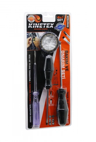 4PCS TORNAVİDA - ÇOK AMAÇLI SET DÜZ-YILDIZ TORNAVİDA - KONTROL KALEM - ELEKTRİK BANT (4940)