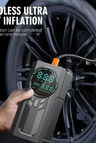 4’ü 1 Arada Lastik Şişirici – Akü Takviyesi – Powerbank – Led Işık (4940)