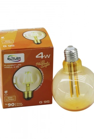 4W - E27 GOLD COLOR FLAMENT RUSTİK AMPUL 400LUMEN - 2200K KIRILMAZ GÖVDE (4940)