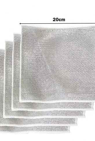 5 Adet Çok Fonksiyonlu Çizmeyen Tel Bulaşık Bezi Bulaşık Havlusu Bulaşık Temizlik Ovma Bezi (4940)