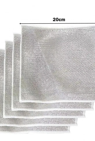 5 Adet Çok Fonksiyonlu Çizmeyen Tel Bulaşık Bezi Bulaşık Havlusu Bulaşık Temizlik Ovma Bezi (4940)