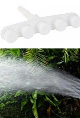 5 Kafalı Peyzaj Bahçe Tarla Çim Sulama Başlığı Yüksek Basınçlı Su Püskürtücü Hortum Aparatı (4940)