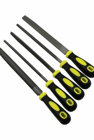 5 PARÇA  8&#39;&#39; ÇELİK EĞE SETİ BALIK SIRTI - ÜÇGEN - KARE - YUVARLAK - DÜZ GENİŞ (4940)