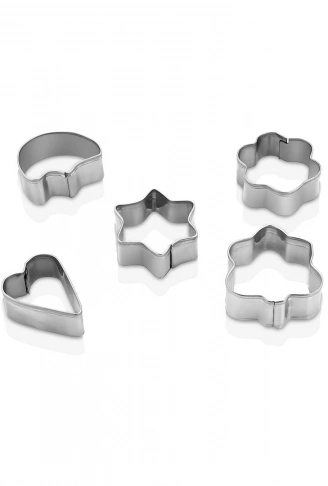 5 PCS METAL KURABİYE KALIP KALP - YILDIZ - PAPATYA - AĞAÇ (4940)