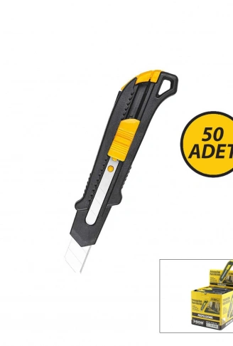 50 ADET SİYAH PLASTİK GÖVDE FALÇATA MAKET BIÇAK (4940)
