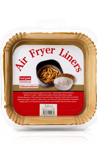 50PCS KARE TABAN: 20CM - KENAR: 4.5CM AİR FRYER PİŞİRME KALIP KAĞIT (4940)