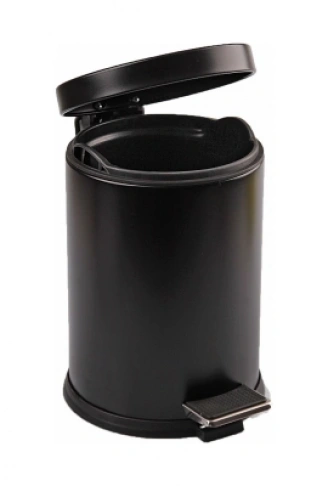 5LT SİYAH PEDALLI METAL ÇÖP KOVASI (4940)