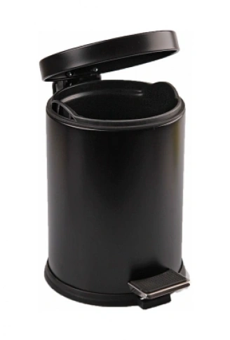 5LT SİYAH PEDALLI METAL ÇÖP KOVASI (4940)