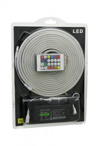 5MT KUMANDALI - ADAPTÖRLÜ NEON ŞERİT LED 12V (4940)
