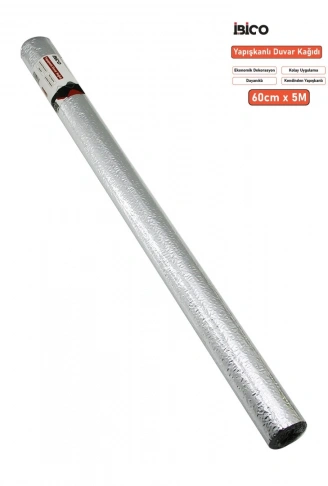 5MT X 60CM ALÜMİNYUM GÜMÜŞ TEZGAH ÜSTÜ FOLYO STİCKER - DUVAR KAĞIT KENDİNDEN YAPIŞKANLI - EKO DEKORASYON - DAYANIKLI (4940)