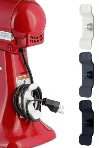 6&#39;lı Pratik Kablo Toparlayıcı Yapışkanlı Klips Mutfak Air Fryer Kettle Kahve Tost Makinası (4940)